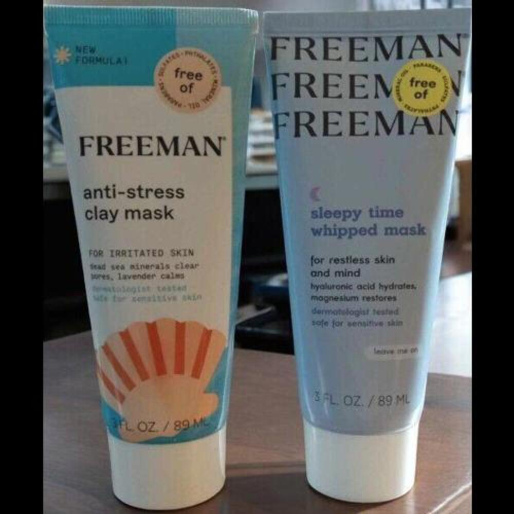 Freeman Sleepy Time Whipped Mask & Anti-Stress Clay Mask - 3oz each New & Sealed